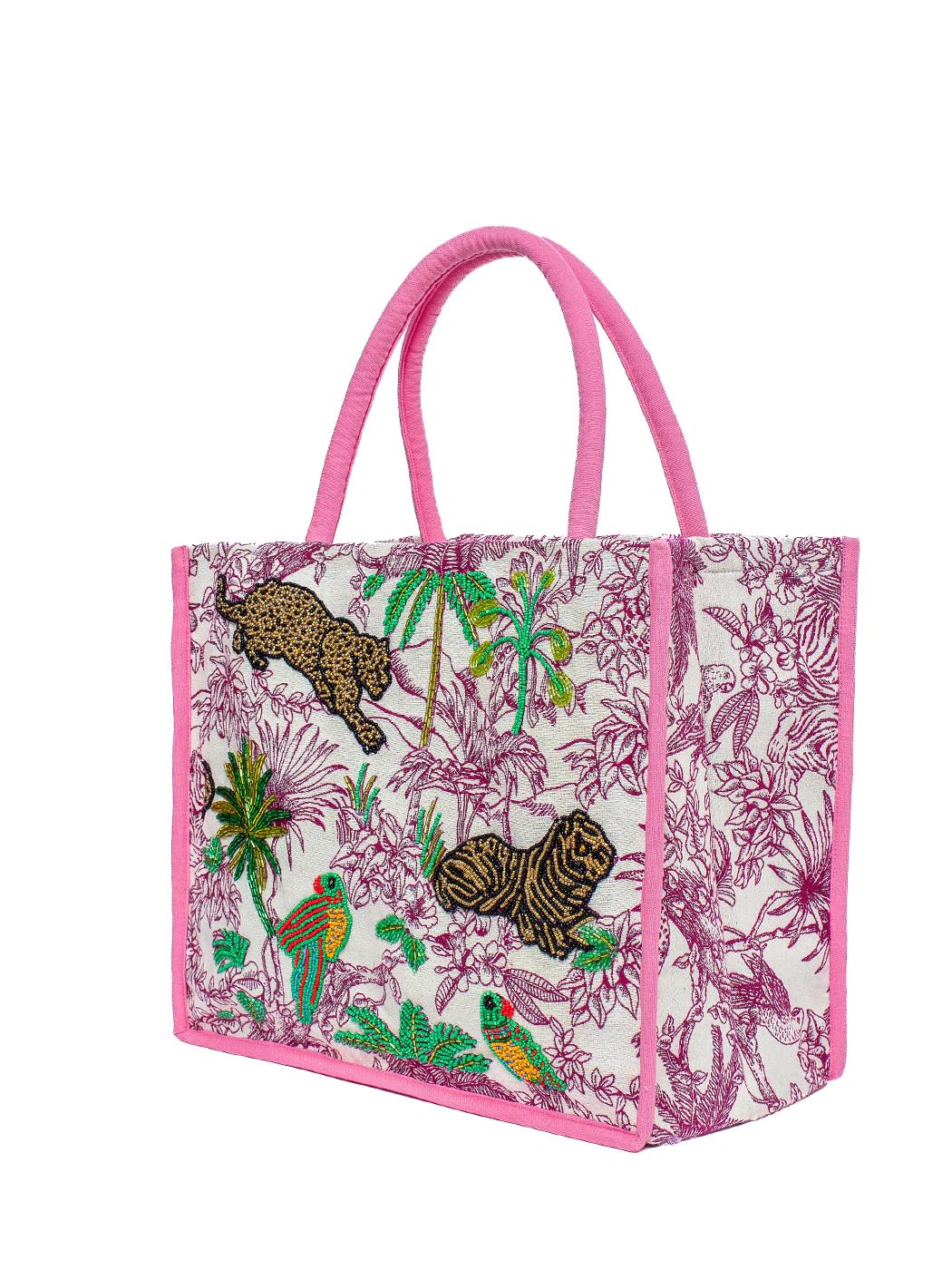 SHOPPING FUXIA FOREST JACQUARD + RICAMI 100%CO MADE IN INDIA                    